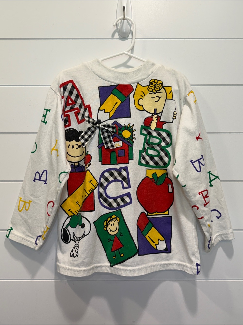 Vintage Peanuts ABC Graphic Top with Multicolor Accents